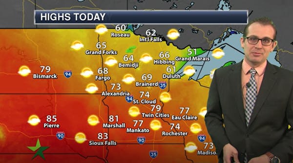 Afternoon forecast: High of 79, mostly sunny