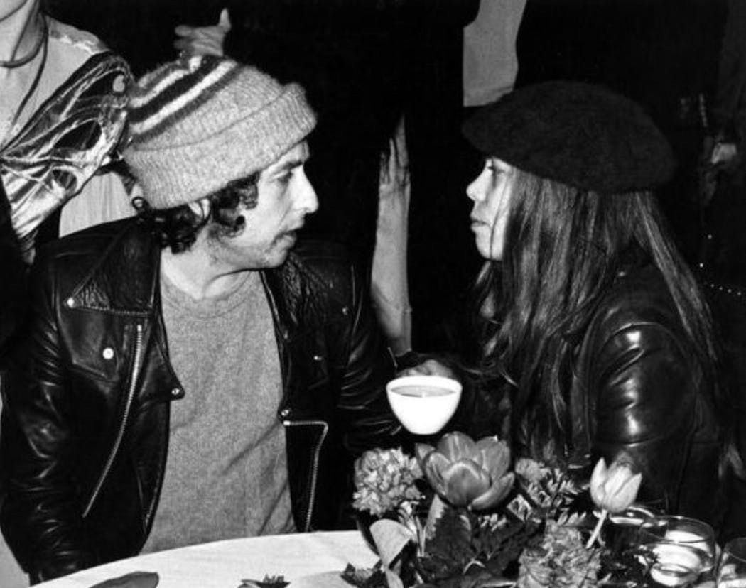Jones with Bob Dylan.