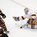 Gophers goalie Jared Moe made a save against Arizona State in January.