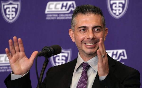 New St. Thomas men’s hockey coach Rico Blasi was introduced on the St. Paul campus Tuesday afternoon. brian.peterson@startribune.com St. Paul,  MN T