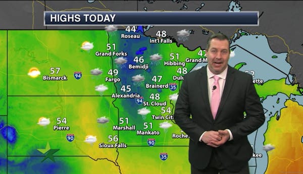 Morning forecast: Occasional showers; high of 53