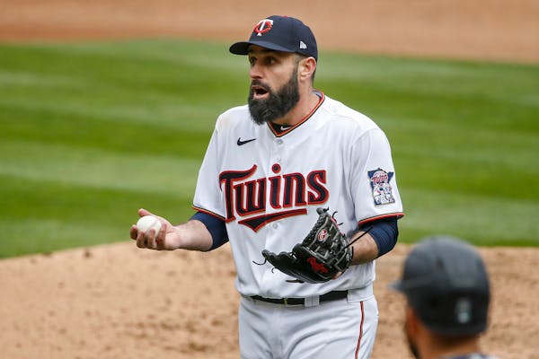 Twins righthander Matt Shoemaker was ejected after giving up his second home run in the sixth inning Sunday.