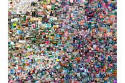This undated photo released by Christie’s on Thursday, March 11, 2021 shows a digital collage titled “Everydays: The First 5,000 Days,” by an ar