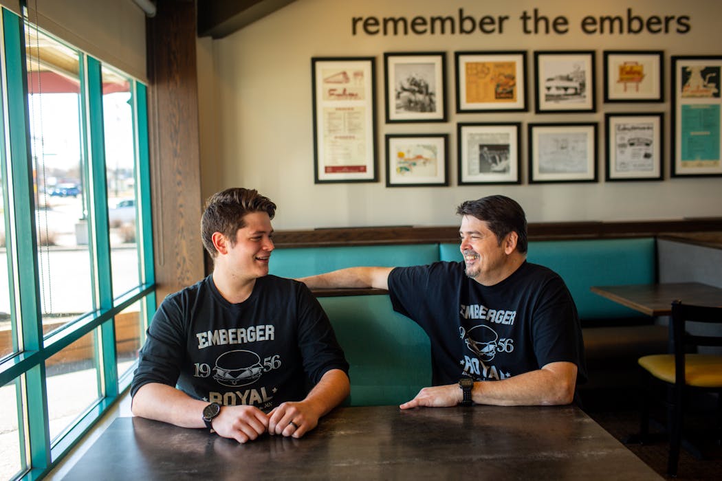 Joe Rickenbach, pictured with son Sam, owned the last Embers in Fridley. It closed last month.