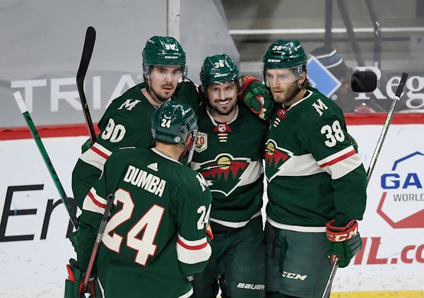 The Wild’s offense is rolling after a 5-2 win over the Sharks on Saturday at Xcel Energy Center.
