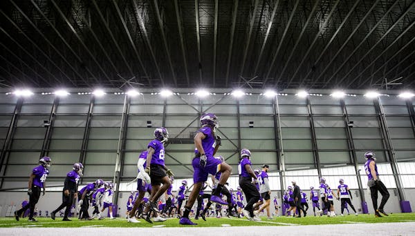 Vikings players participate in organized team activities during the 2018 offseason.