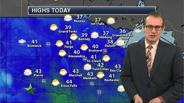 Afternoon forecast: 42, more clouds than sun, chance of flurries