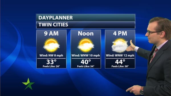Morning forecast: Partly sunny, cold, high 45