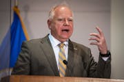 Gov. Tim Walz spoke during a news conference after the guilty verdicts in the murder trial of former Minneapolis police officer Derek Chauvin.