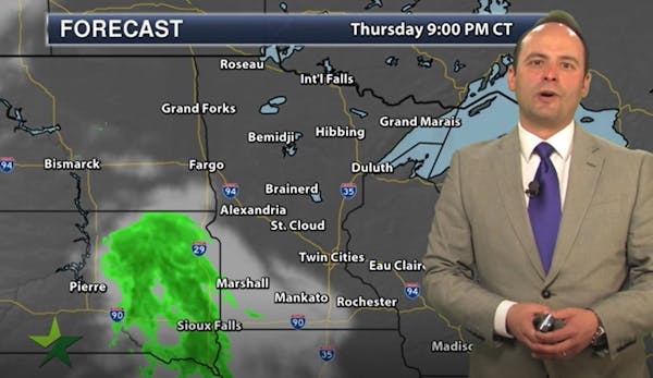 Evening forecast: Low of 43, with clouds and occasional rain possible late