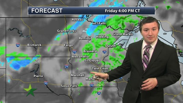 Afternoon forecast: Scattered showers, high 56