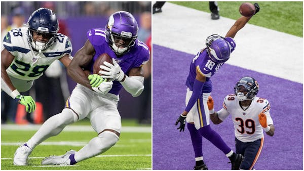 Vikings draft picks, wide receiver division: Some worked out well, such as Justin Jefferson (right). Others, such as Laquon Treadwell (left), not so m