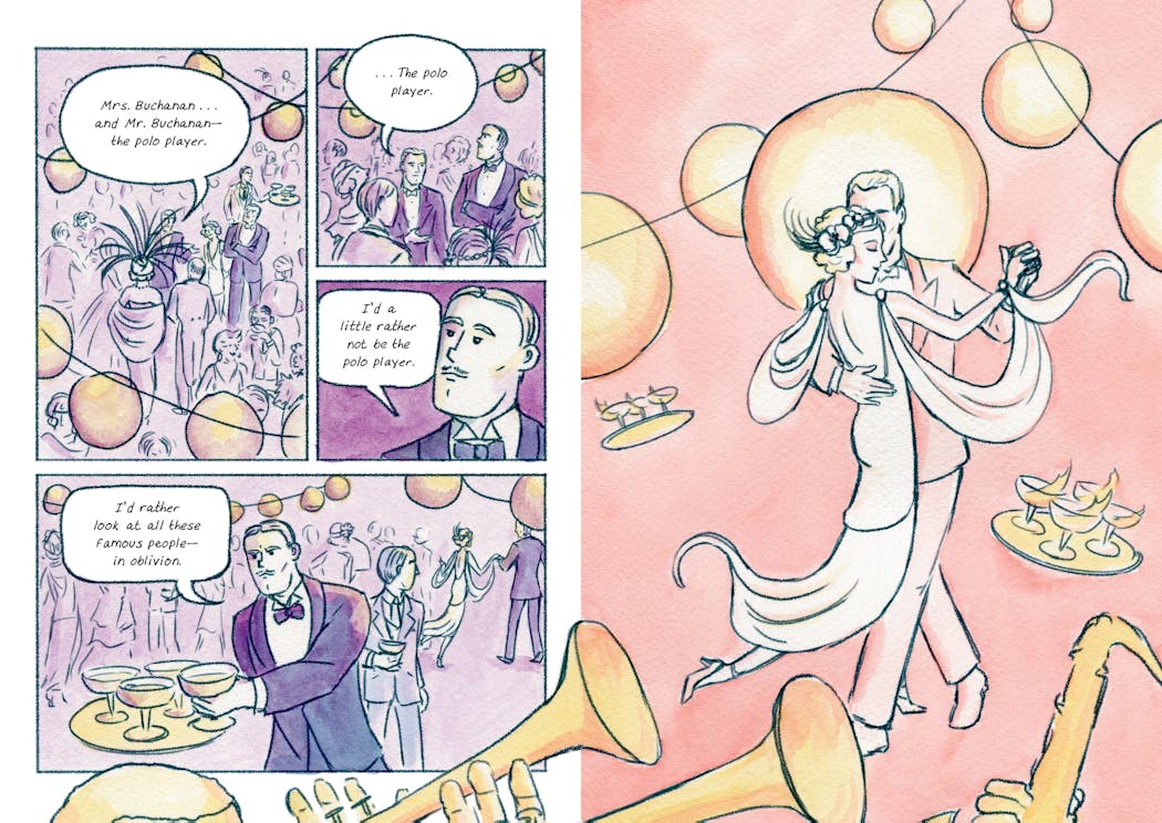 Pages from 'The Great Gatsby — A Graphic Novel Adaptation,' by K. Woodman-Maynard