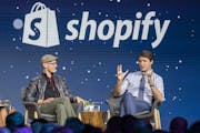 Shopify CEO Tobias Lutke with Canadian Prime Minister Justin Trudeau in May 2018 in Toronto. Lutke stressed to employees in a memo that Shopify is a b
