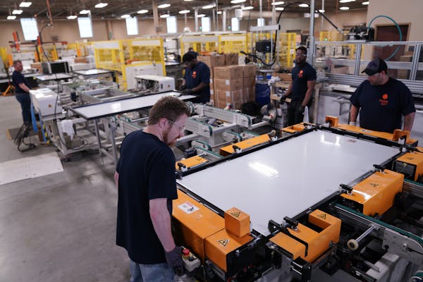 The solar panel manufacturer Heliene in Mountain Iron could get more space from funds approved by a Minnesota House and Senate conference committee. P