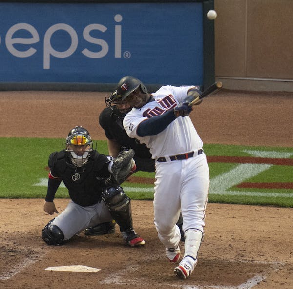 Miguel Sano launched his first home run Tuesday off former Twins teammate Lance Lynn.