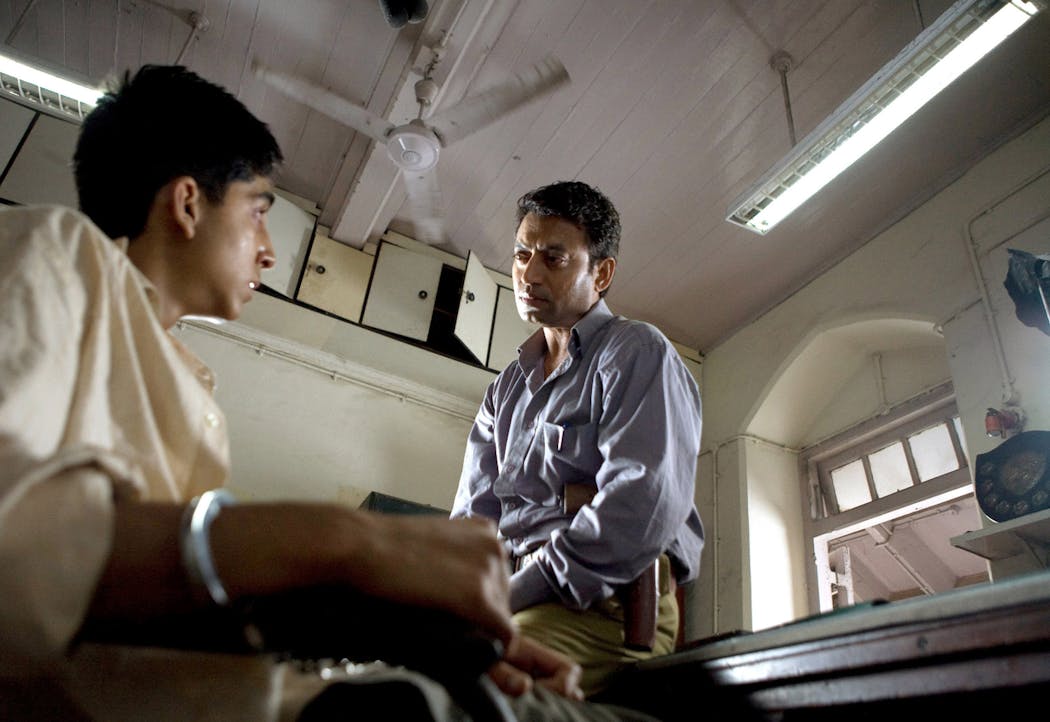 Dev Patel and Irrfan Khan in 'Slumdog Millionaire.'