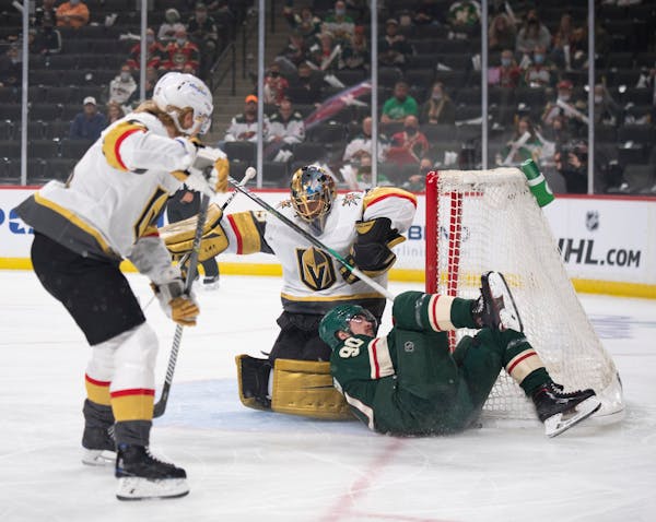 Wild center Marcus Johansson was injured after he crashed into the net Thursday night.