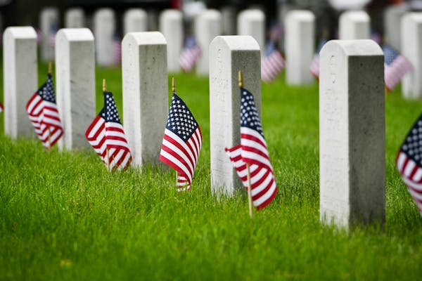 Around 3,000 volunteers placed around 50,000 flags at Fort Snelling cemetery on Memorial Day as part of Flags for Fort Snelling in 2017.