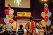 At Shiloh Temple International Ministries in Minneapolis on Tuesday, mourners paid their respects to Aniya Allen during the wake for non-family member