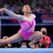 Suni Lee competes on the floor exercise during the U.S. Gymnastics Championships on Friday