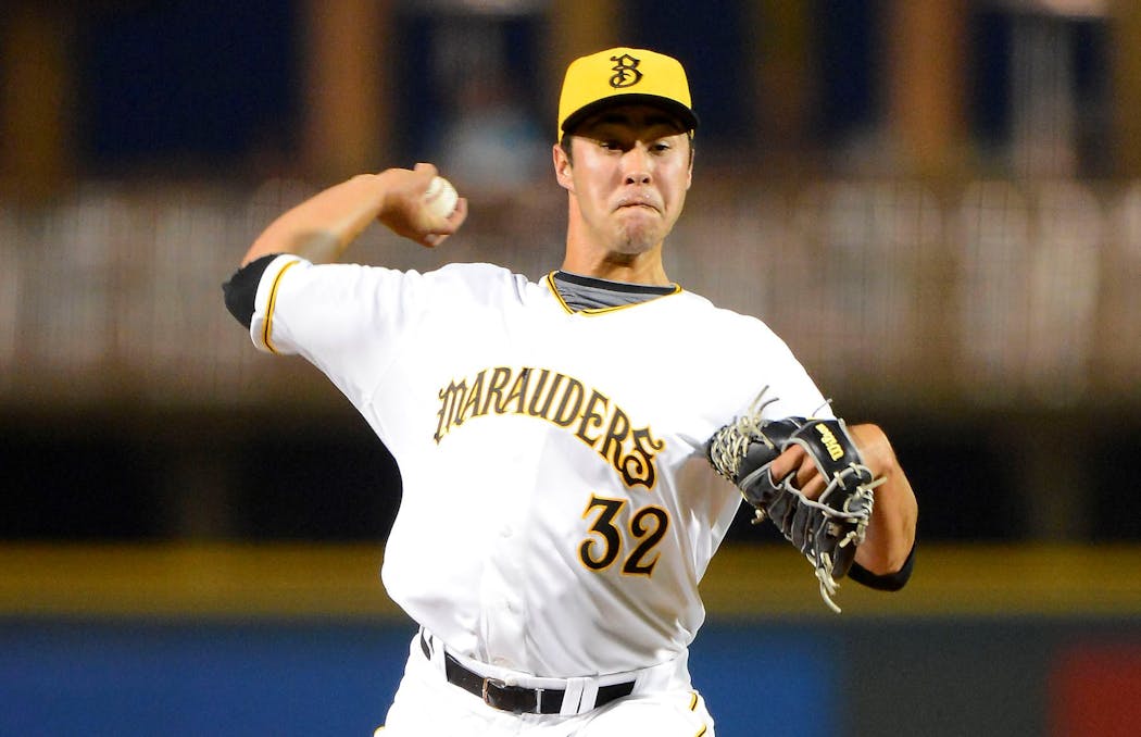 Zach Von Rosenberg pitched for the Class A Bradenton Marauders in 2013.