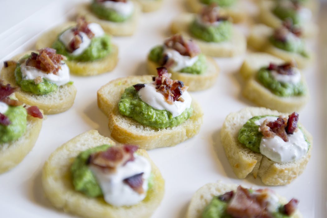 Make minted pea crostini when the weather calls for small bites.
