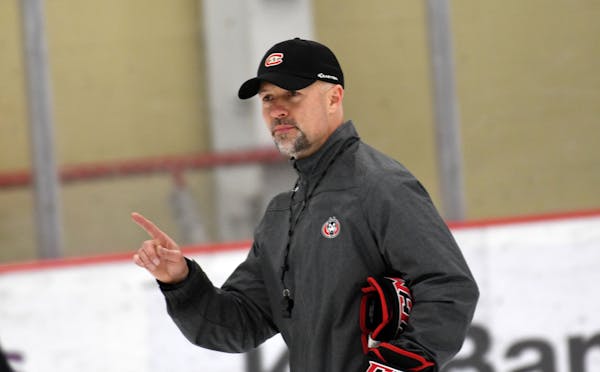 St. Cloud State coach Brett Larson has compiled a 63-32-9 record in three seasons with the Huskies.