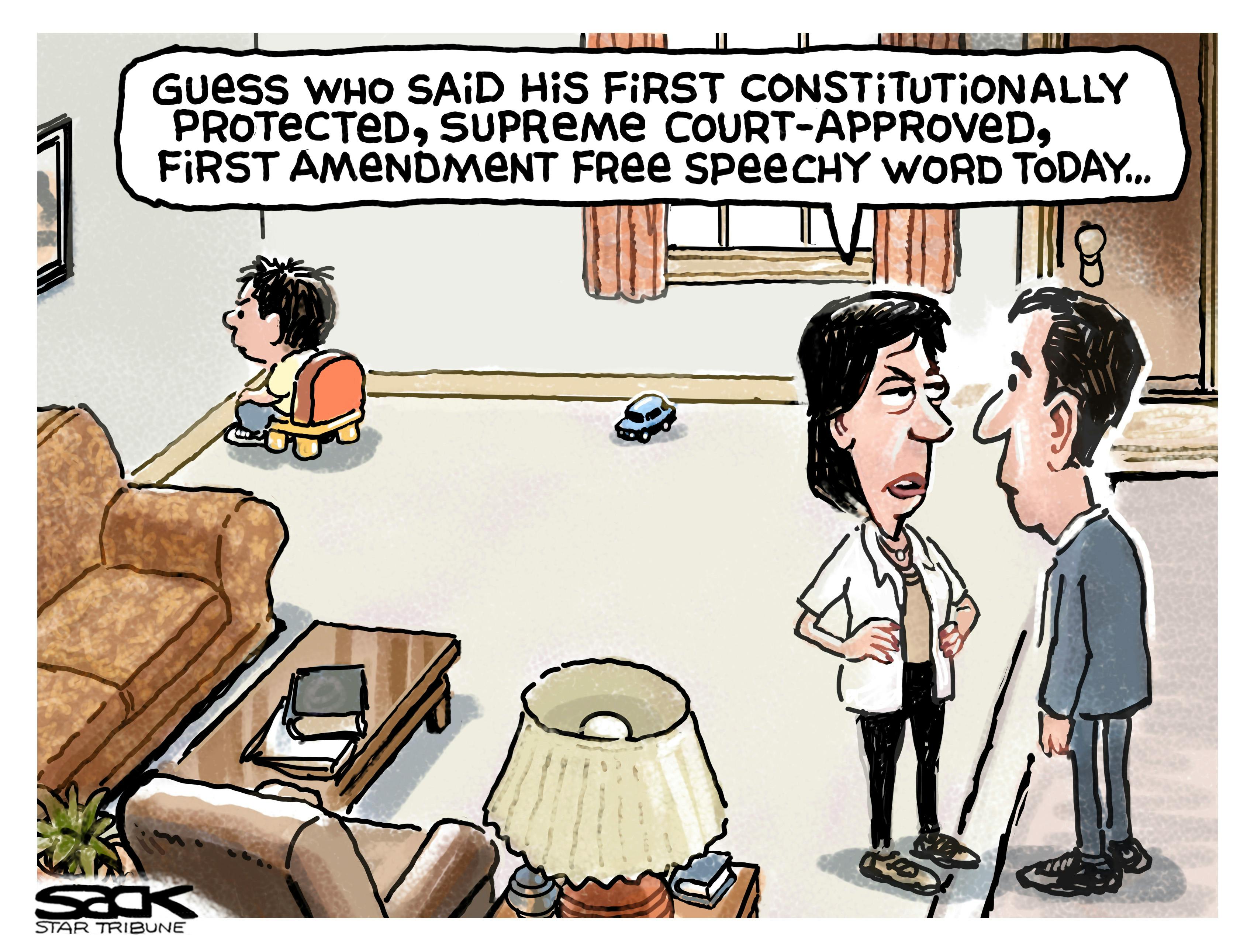 Sack cartoon: Free speech rights