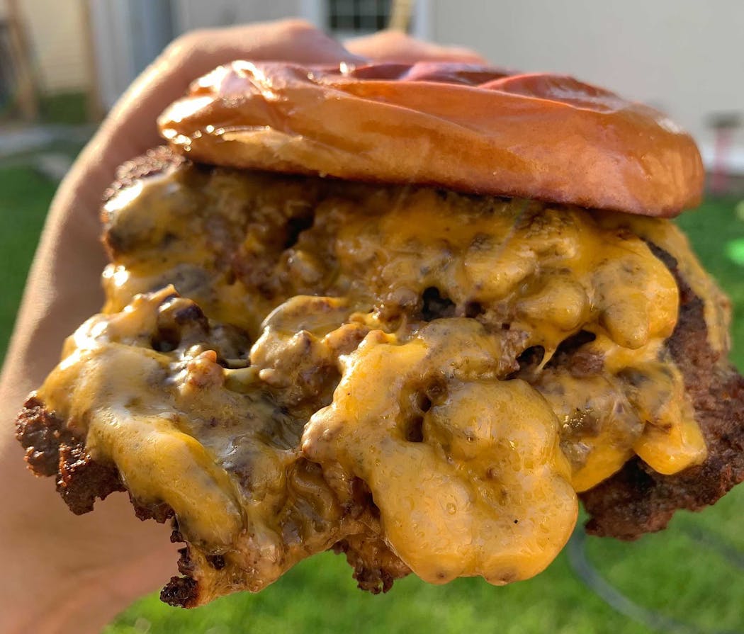 The burger from Chip’s Clubhouse in St. Paul.