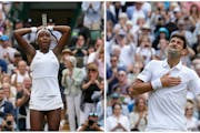 Coco Gauff (left) and Novak Djokovic (right) are two of the players to watch at Wimbledon, which begins Monday.