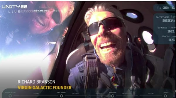 Richard Branson rockets to space aboard own ship
