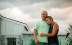Dee Dee Patten and her husband, Dana, at their new home in Evans, Colo., on June 29, 2021. They decided to retire early when the pandemic upended thei