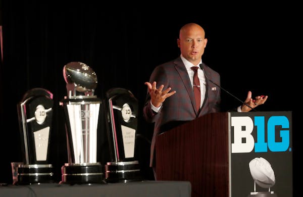 Gophers coach P.J. Fleck took questions during the last Big Ten Football Media Days, in 2019 in Chicago.