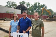 Jessi and Tom McKenna, co-founders of Every Third Saturday, and Jon Engfer, program director, stood on the corner of what will become the new headquar