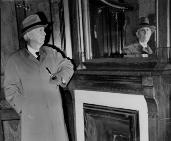 J.H. Prior, Charles Prior’s son, inside the house just before its demolition in 1941.
