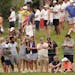 Fans lined up along the ninth fairway during Friday’s second round of the 3M Open at TPC Twin Cities.