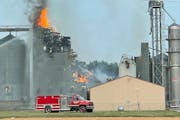 Multiple agencies responded to the former Clinton Co-Op Farmers Association elevator fire in the western Minnesota town on Sunday, July 25, but the bu