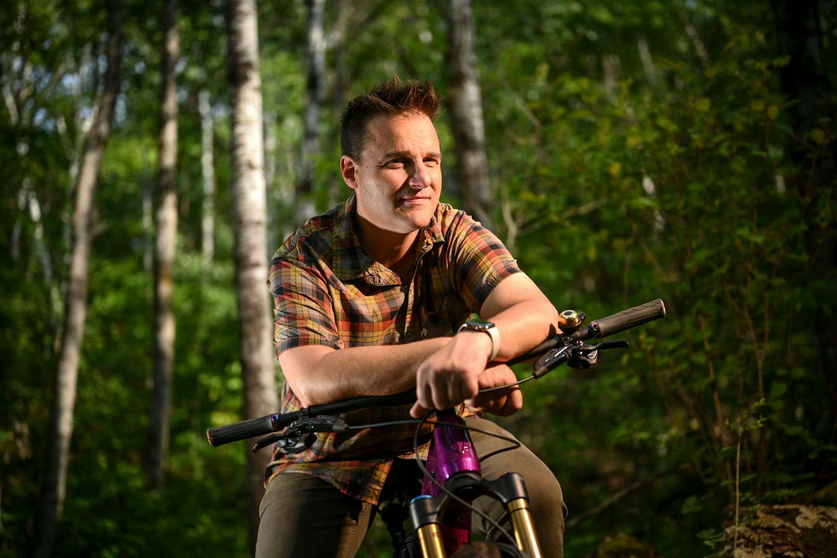 Aaron Hautala is among many who have fought for and helped expand the mountain biking trails.