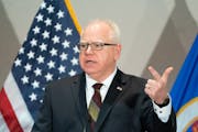Gov. Tim Walz, at a press conference in January.