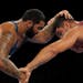 Gable Steveson competes with Turkey’s Taha Akgul during the men’s 125kg Freestyle wrestling quarterfinal match at the 2020 Summer Olympics, 