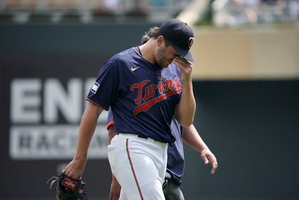 Twins starting pitcher Lewis Thorpe didn’t make it through the second inning Wednesday.