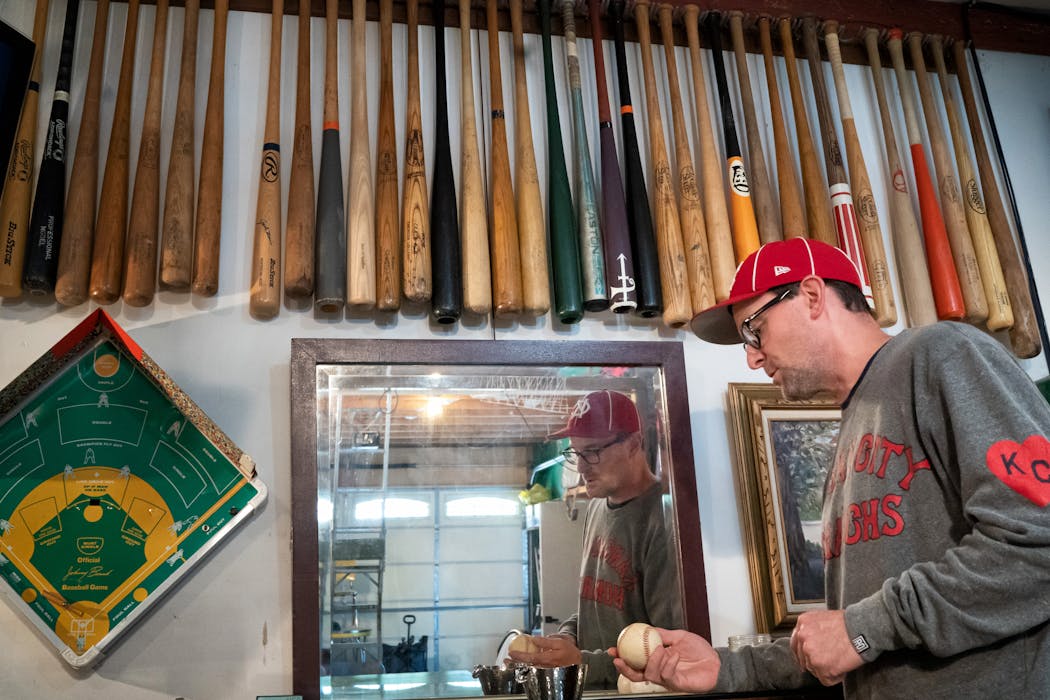 Gorton also collects old home plates, bats and other historic baseball items.