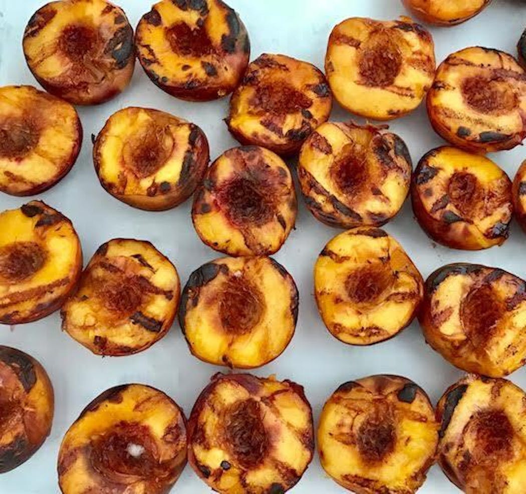 Grilled peaches at the Produce Exchange