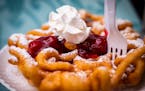 Strawberries and cream funnel cake from Auntie M’s Gluten Free.