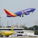 A Southwest Airlines Boeing 737-7H4 takes off, Tuesday, Oct. 20, 2020, from Fort Lauderdale-Hollywood International Airport in Fort Lauderdale, Fla.