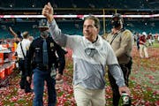 Alabama coach Nick Saban left the field after beating Ohio State for last season’s national title.