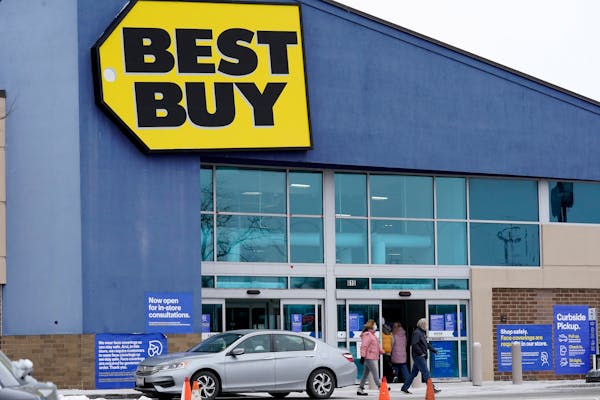 Shown is a Best Buy store in Arlington Heights, Ill.