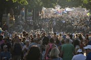 The Minnesota State Fair crowd on Carnes Avenue early Monday evening.