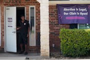 A security guard opened the door on Wednesday to the Whole Women’s Health Clinic in Fort Worth, Texas.